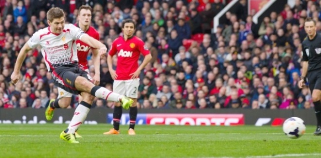 Gerrard missed penalty kick vs Manchester United